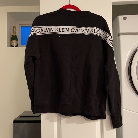 Calvin Klein logo Crewneck Sweatshirt black white medium - Picture 3 of 4